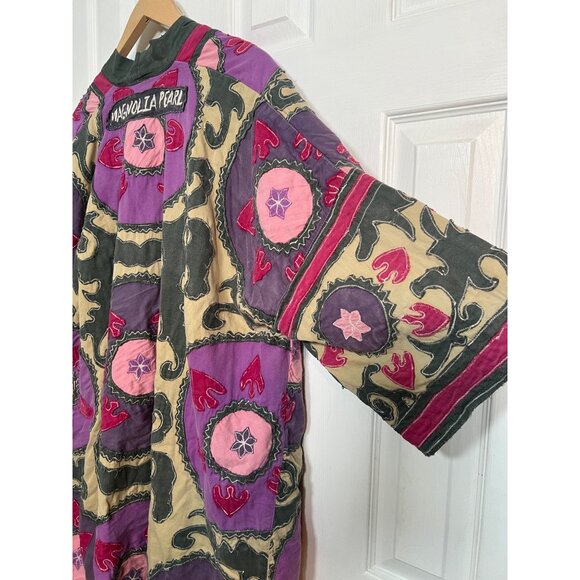 Magnolia Pearl Appliqué Hippie Kimono-Style Coat Jacket OS - Picture 16 of 16